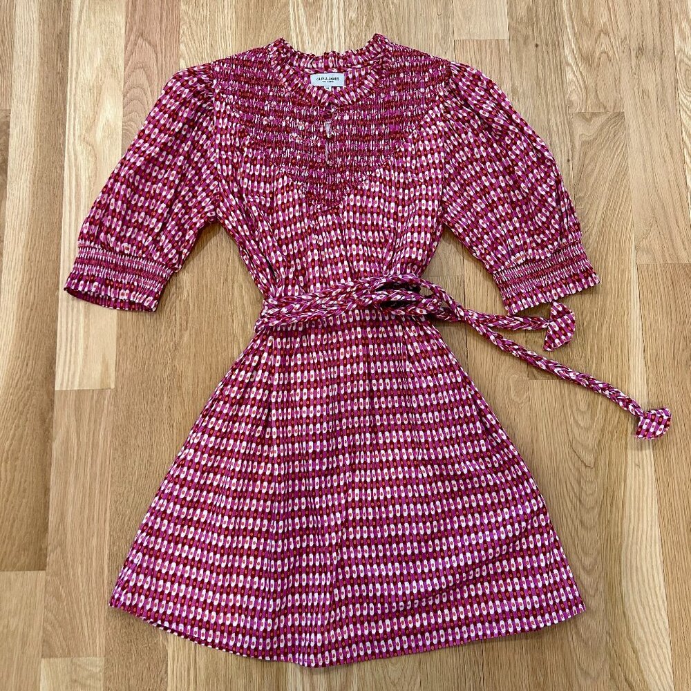 Olivia James Bea Dress in Pink Dottie